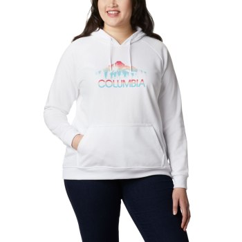 Columbia Ženske Majice S Kapuljačom - Logo French Terry Plus Size Bijele | PGYX-59143